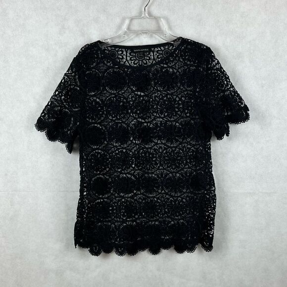 Banana Republic Shear Black Lace Top - Picture 1 of 8